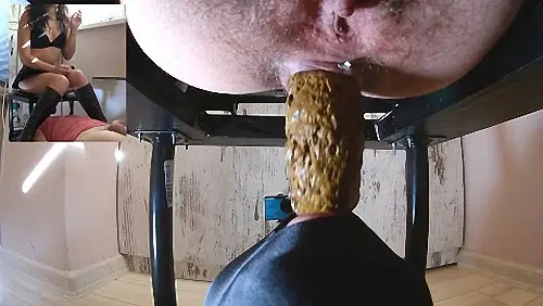 MistressAnna – Big Shit and Cum in his mouth 2018