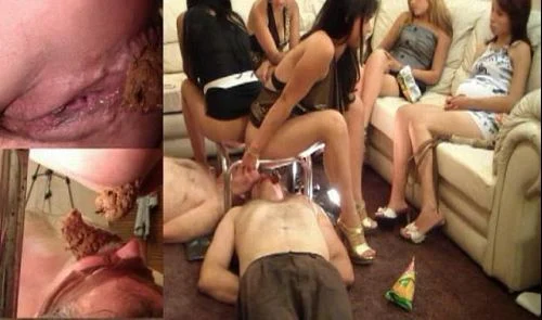 Toilet Slaves under the Pooping Table