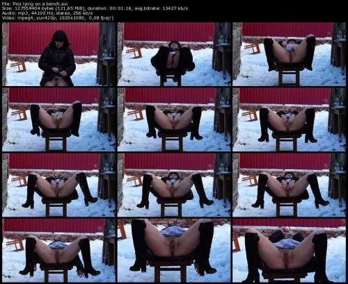 Piss lying on a bench