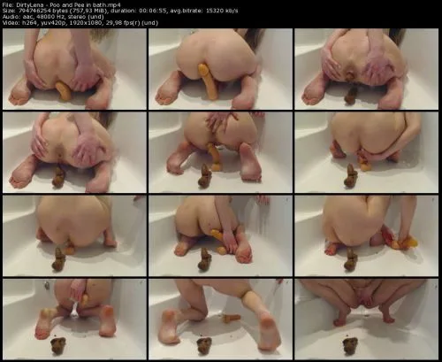 DirtyLena – Poo and Pee in bath