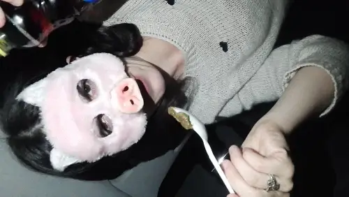 Extreme Scat Feeding Teen Girl Real Scat Swallower Beauty