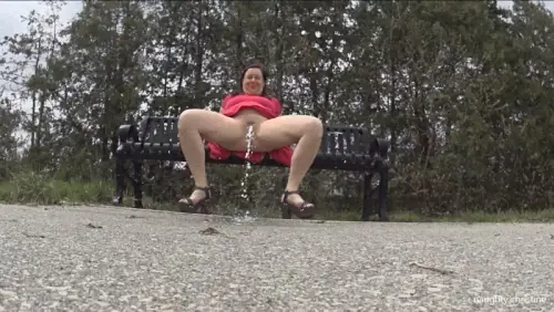 Haughty Christine – Public Bench Pee Milf