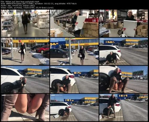 Mitten auf dem ikea parkplatz