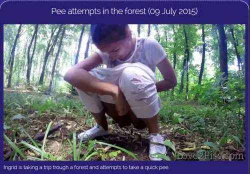 Pee attempts in the forest