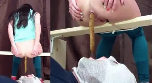 Toilet slave swallows shit and urine