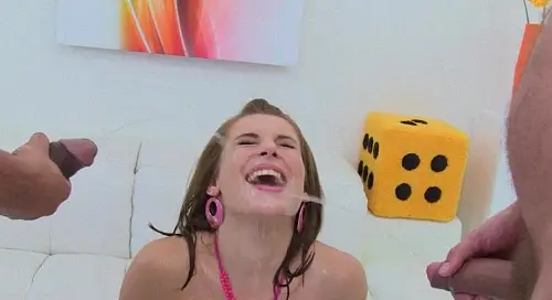Victoria Daniels 2 on 1 cock and piss in ass and mouth