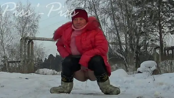 Pee on the street in different places in winter 2019