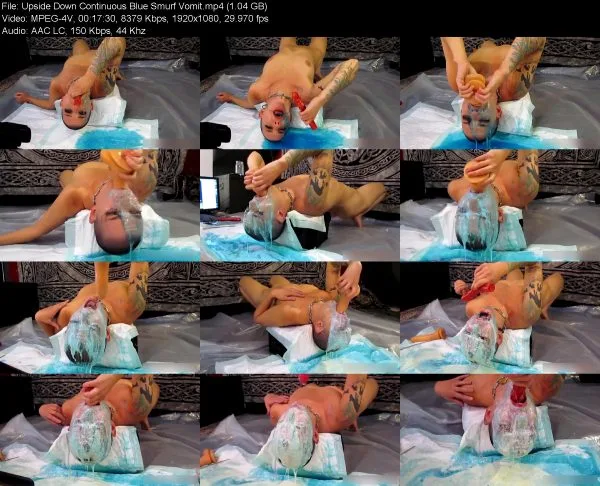 Upside Down Continuous Blue Smurf Vomit