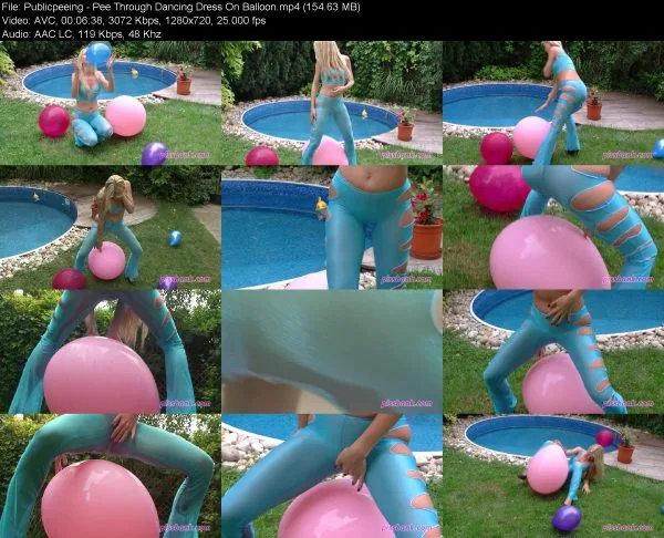 Publicpeeing – Pee Through Dancing Dress On Balloon pissing in public, H…