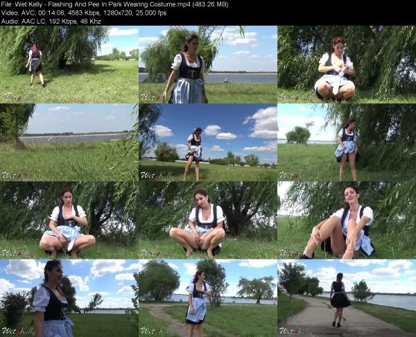 Wet Kelly – Flashing And Pee In Park Wearing Costume