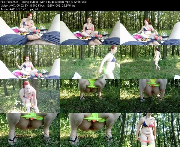 Fetishfun – Peeing outdoor with a huge stream