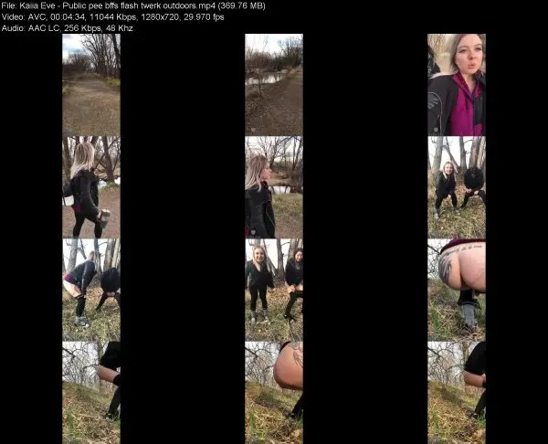 Kaiia Eve – Public pee bffs flash twerk outdoors 2019