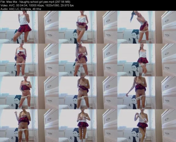 Miss Mia – Naughty school girl pee Russian