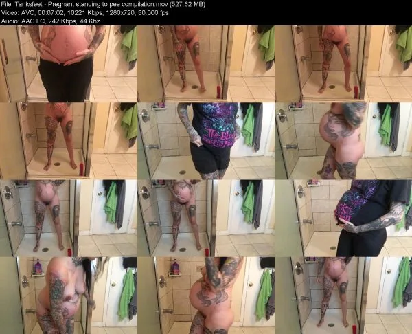 Tanksfeet – Pregnant standing to pee compilation