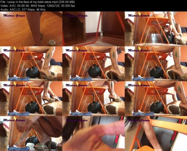 Mistress Giorgia – I poop in the face of my toilet slave