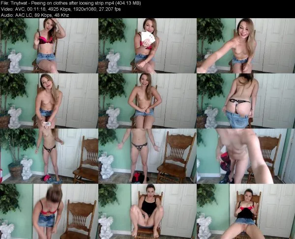Tinytwat – Peeing on clothes after loosing strip