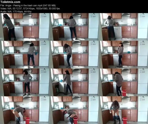 Angie – Peeing in the trash can