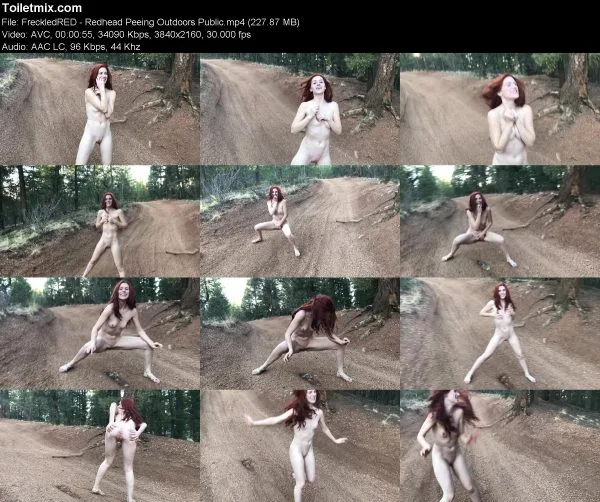 Hot FreckledRED – Redhead Peeing Outdoors Public