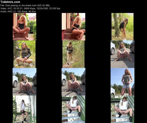 Girls pissing on the street