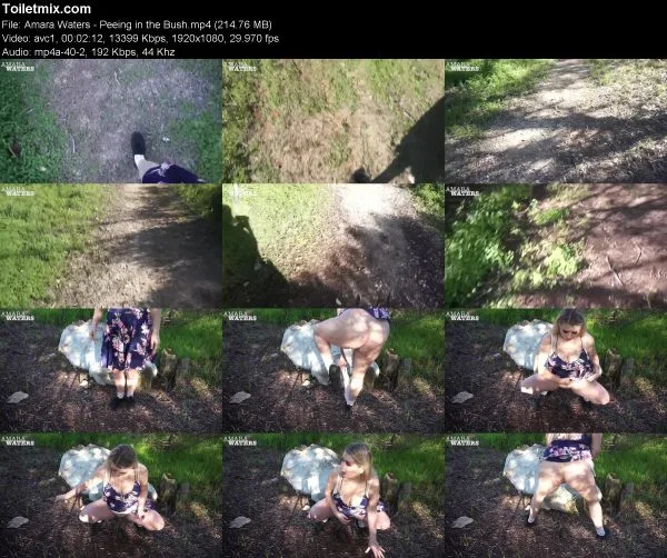 Amara Waters – Peeing in the Bush pissing in public, HD 2019
