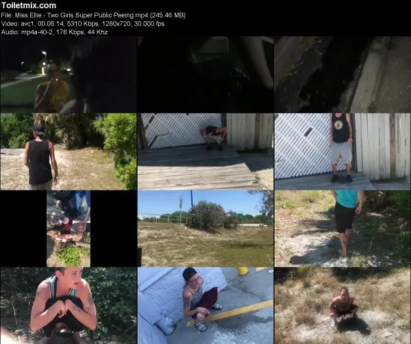 Miss Ellie – Two Girls Super Public Peeing