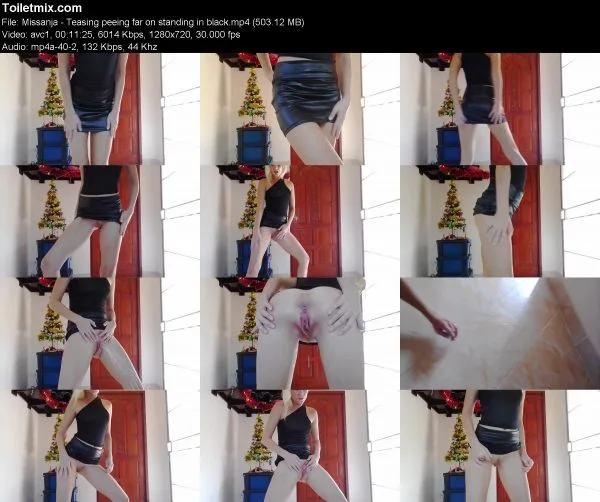 anja – Teasing peeing far on standing in black