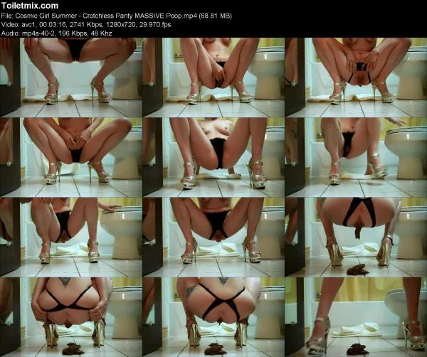 Cosmic Girl Summer – Crotchless Panty MASSIVE Poop