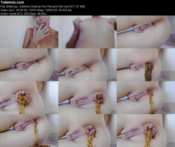Anja – Extreme CloseUp Poo Pee and Fart