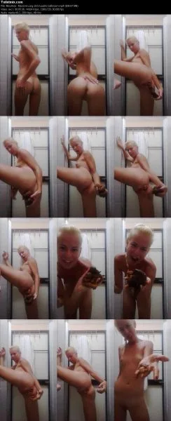 MissAnja – Massive Long shit in public bathroom
