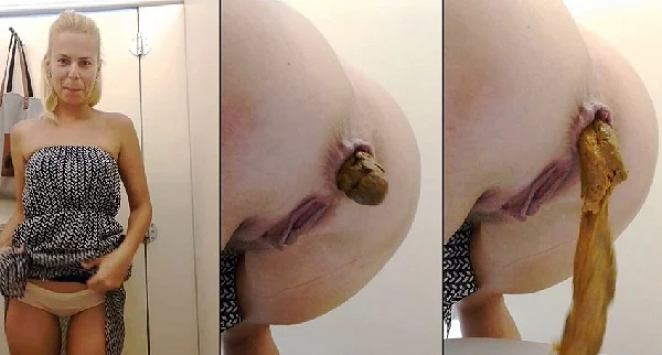 MissAnja – Public Toilet Up Close Pooping