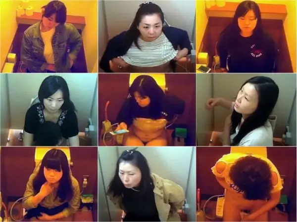 無修正　洗面所のスキマから 和式後方 16人� Japanese Voyeur Toilet