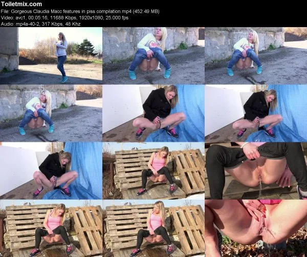 Gorgeous Claudia Macc features in piss compilation