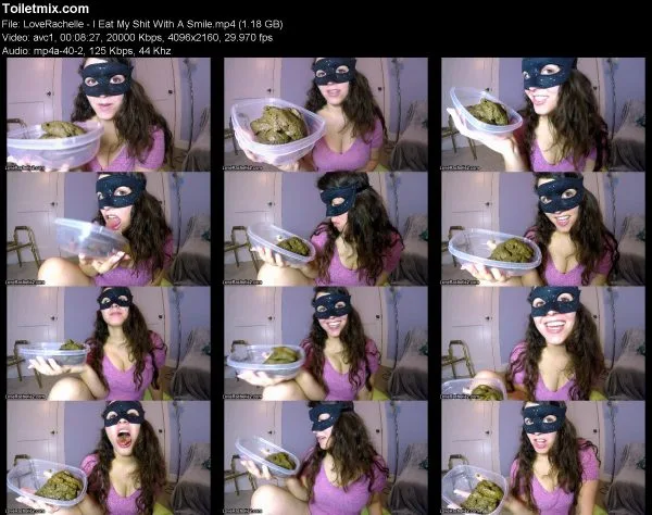 LoveRachelle – I Eat My Shit With A Smile women scat videos, 2019