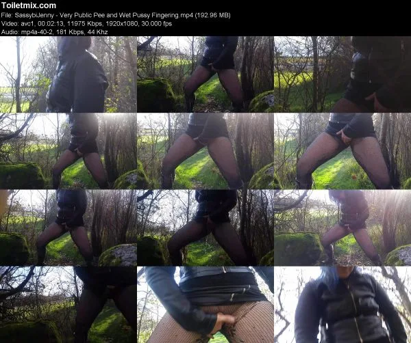 SassybiJenny – Very Public Pee and Wet Pussy Fingering