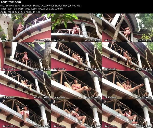 SmilesofSally – Slutty Girl Squirts Outdoors for Stalker