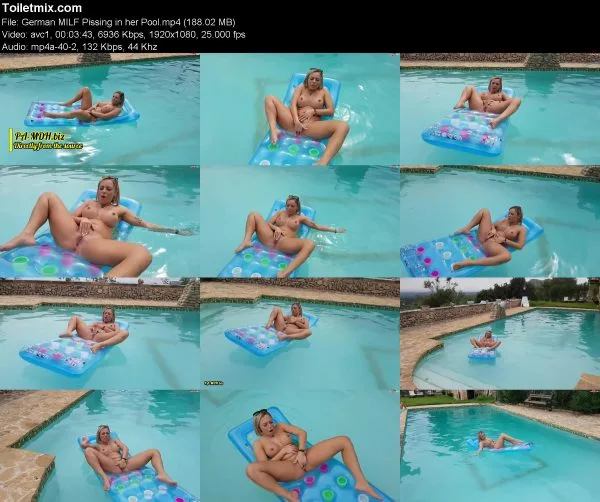 German MILF Pissing in her Pool