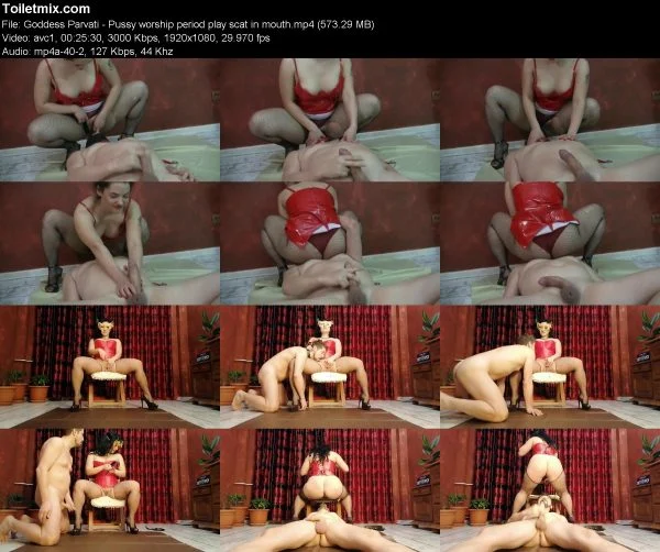 Goddess Parvati – Pussy worship period play scat in mouth