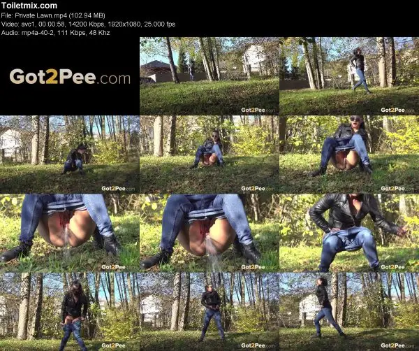 Private Lawn Got2Pee pissing in public, HD 2019