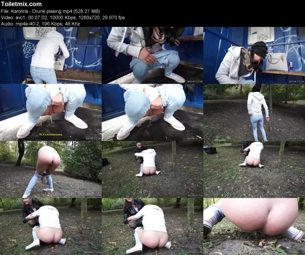 Karolina – Drunk pissing pissing in public, HD 2019