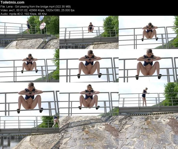 Lena – Girl pissing from the bridge