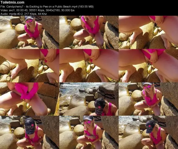 Candycherry7 – its Exciting to Pee on a Public Beach