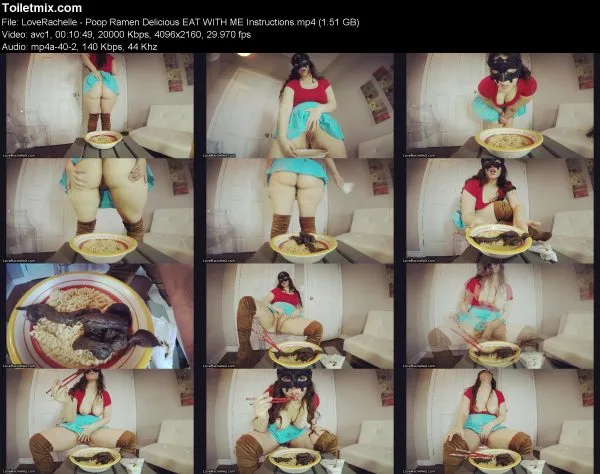 LoveRachelle – Poop Ramen Delicious EAT WITH ME Instructions