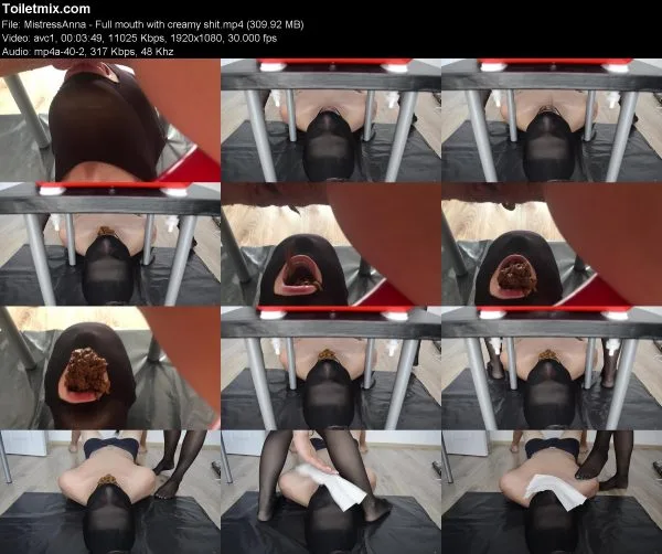 MistressAnna – Full mouth with creamy shit