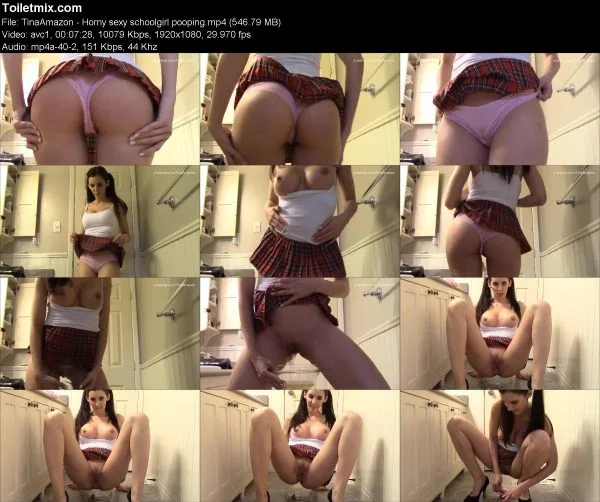 TinaAmazon – Horny sexy schoolgirl pooping