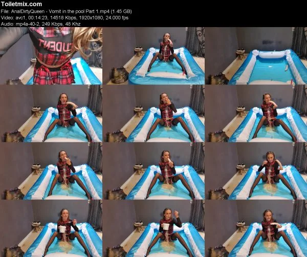 AnalDirtyQueen – Vomit in the pool Part 1