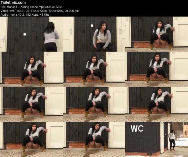 Mariana – Pissing scene pissing in public, HD 2020