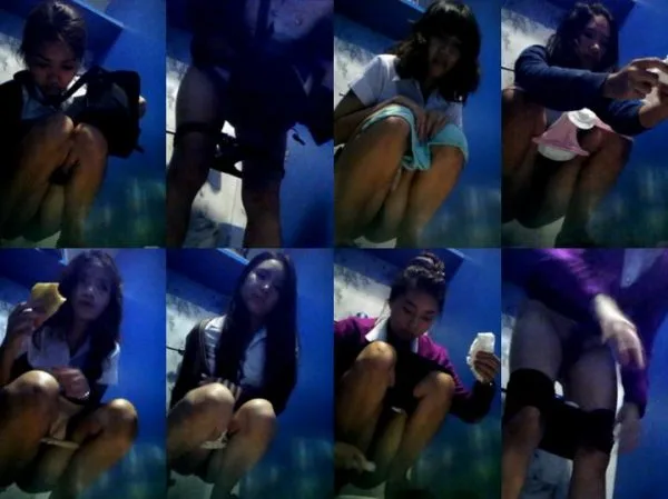 Thailand student toilet 21-24 young girls pissing