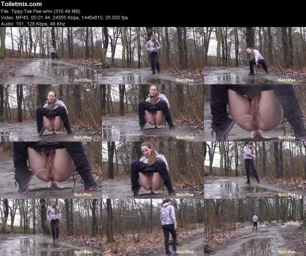 Tippy-Toe Pee pissing in public, HD 2020
