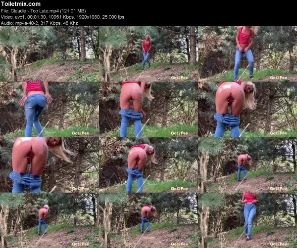 Claudia – Too Late pissing in public, HD 2020