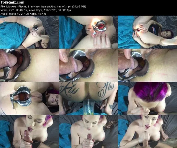 Lilyskye – Pissing in my ass then sucking him off